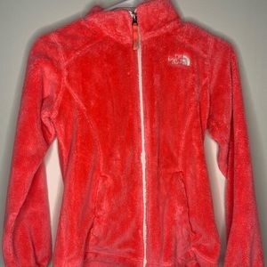 Kids North face fuzzy jacket.